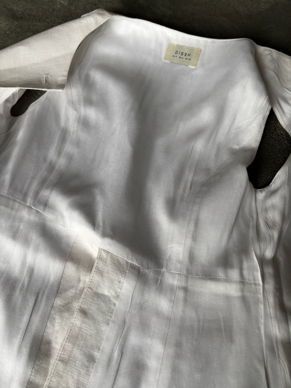DISSH Alessia White Linen Vest Button Down Top with Belt - Picture 11 of 11